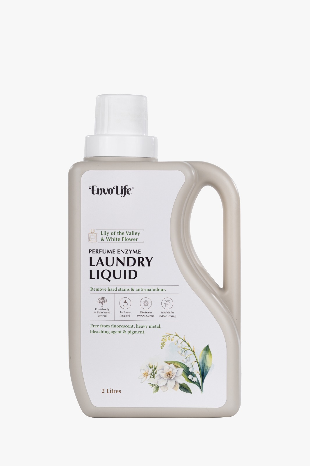 Envolife Perfume Enzyme Laundry Liquid, Lily of the Valley & White Flower, 2 litres